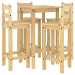 vidaXL Set mobilier de bar, 5 piese, lemn masiv de pin vidaXL Set mobilier de bar, 5 piese, lemn masiv de pin