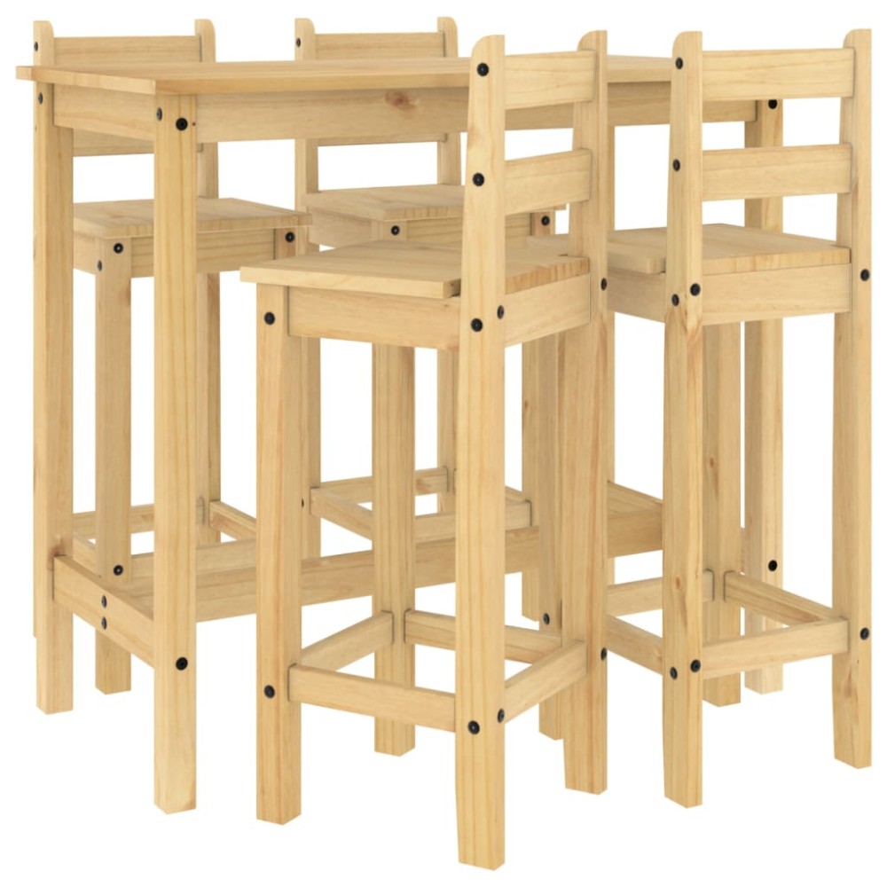 vidaXL Set mobilier de bar, 5 piese, lemn masiv de pin