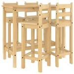 vidaXL Set mobilier de bar, 5 piese, lemn masiv de pin
