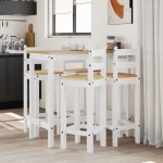 vidaXL Set mobilier de bar, 5 piese, alb, lemn masiv de pin vidaXL Set mobilier de bar, 5 piese, alb, lemn masiv de pin
