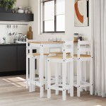 vidaXL Set mobilier de bar, 5 piese, alb, lemn masiv de pin vidaXL Set mobilier de bar, 5 piese, alb, lemn masiv de pin