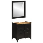 vidaXL Set mobilier de baie, 2 piese, fier și lemn masiv de mango vidaXL Set mobilier de baie, 2 piese, fier și lemn masiv de mango