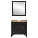 vidaXL Set mobilier de baie, 2 piese, fier și lemn masiv de mango vidaXL Set mobilier de baie, 2 piese, fier și lemn masiv de mango