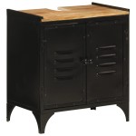 vidaXL Set mobilier de baie, 5 piese, fier și lemn masiv de mango