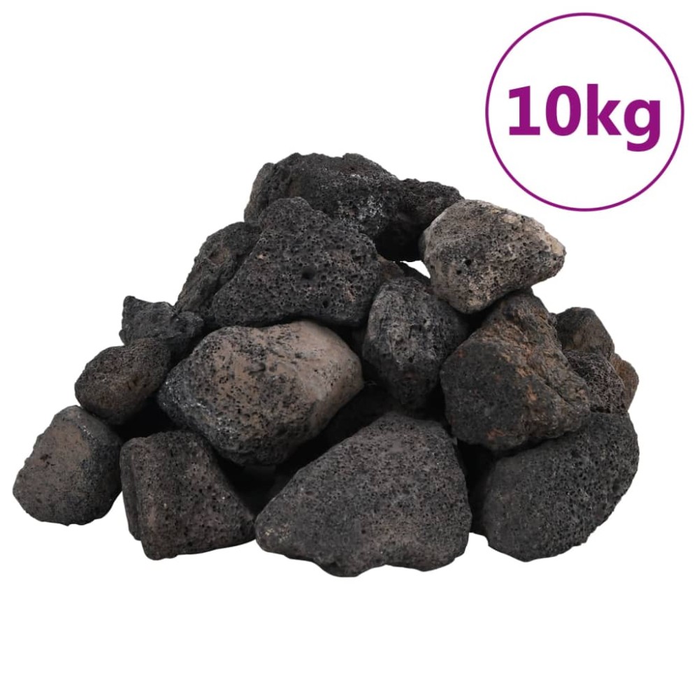 vidaXL Roci vulcanice, 10 kg, negru, 5-8 cm