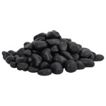 vidaXL Pietricele lustruite, 25 kg, negru, 2-5 cm