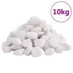 vidaXL Pietricele lustruite, 10 kg, alb, 2-5 cm