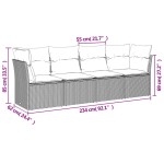 vidaXL Set canapea de grădină cu perne, 4 piese, gri deschis poliratan vidaXL Set canapea de grădină cu perne, 4 piese, gri deschis poliratan
