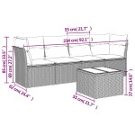 vidaXL Set canapea de grădină cu perne, 5 piese, gri, poliratan vidaXL Set canapea de grădină cu perne, 5 piese, gri, poliratan