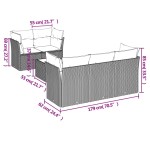 vidaXL Set mobilier grădină cu perne, 6 piese, gri, poliratan vidaXL Set mobilier grădină cu perne, 6 piese, gri, poliratan