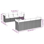 vidaXL Set mobilier de grădină cu perne, 9 piese, negru, poliratan