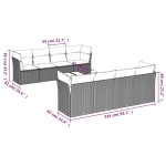 vidaXL Set mobilier de grădină cu perne, 9 piese, negru, poliratan
