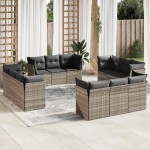 vidaXL Set canapele de grădină cu perne, 12piese gri deschis poliratan vidaXL Set canapele de grădină cu perne, 12piese gri deschis poliratan