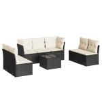 vidaXL Set mobilier de grădină cu perne, 8 piese, negru, poliratan vidaXL Set mobilier de grădină cu perne, 8 piese, negru, poliratan