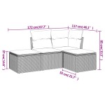 vidaXL Set canapea de grădină cu perne, 4 piese, gri deschis poliratan vidaXL Set canapea de grădină cu perne, 4 piese, gri deschis poliratan