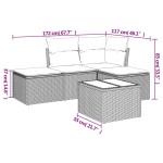 vidaXL Set canapele de grădină cu perne, 5 piese gri deschis poliratan