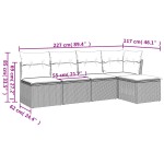 vidaXL Set canapea de grădină cu perne, 5 piese, gri, poliratan vidaXL Set canapea de grădină cu perne, 5 piese, gri, poliratan