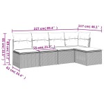 vidaXL Set canapele de grădină cu perne, 5 piese gri deschis poliratan