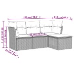 vidaXL Set canapea de grădină cu perne, 4 piese, gri deschis poliratan vidaXL Set canapea de grădină cu perne, 4 piese, gri deschis poliratan