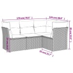 vidaXL Set canapea de grădină cu perne, 4 piese, gri, poliratan vidaXL Set canapea de grădină cu perne, 4 piese, gri, poliratan