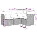 vidaXL Set canapea de grădină cu perne, 4 piese, gri deschis poliratan vidaXL Set canapea de grădină cu perne, 4 piese, gri deschis poliratan