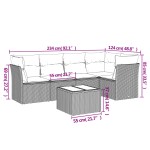vidaXL Set mobilier grădină cu perne, 6 piese, gri, poliratan vidaXL Set mobilier grădină cu perne, 6 piese, gri, poliratan