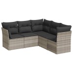 vidaXL Set canapele de grădină cu perne, 5 piese gri deschis poliratan vidaXL Set canapele de grădină cu perne, 5 piese gri deschis poliratan