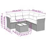 vidaXL Set mobilier grădină cu perne, 6 piese, gri, poliratan