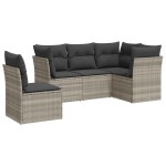 vidaXL Set canapele de grădină cu perne, 5 piese gri deschis poliratan