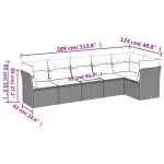 vidaXL Set mobilier grădină cu perne, 6 piese, gri, poliratan
