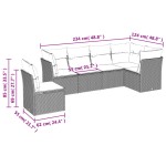 vidaXL Set mobilier grădină cu perne, 6 piese, gri, poliratan