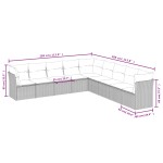 vidaXL Set mobilier de grădină cu perne, 9 piese, negru, poliratan vidaXL Set mobilier de grădină cu perne, 9 piese, negru, poliratan