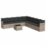 vidaXL Set canapele de grădină cu perne 10 piese gri deschis poliratan vidaXL Set canapele de grădină cu perne 10 piese gri deschis poliratan