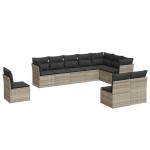 vidaXL Set canapele de grădină cu perne 10 piese gri deschis poliratan vidaXL Set canapele de grădină cu perne 10 piese gri deschis poliratan
