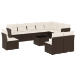 vidaXL Set canapele de grădină cu perne, 11 piese, maro, poliratan vidaXL Set canapele de grădină cu perne, 11 piese, maro, poliratan