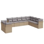 vidaXL Set canapele de grădină cu perne, 10 piese, bej, poliratan