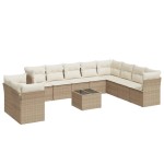 vidaXL Set canapele de grădină cu perne, 11 piese, bej, poliratan vidaXL Set canapele de grădină cu perne, 11 piese, bej, poliratan
