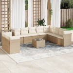 vidaXL Set canapele de grădină cu perne, 11 piese, bej, poliratan vidaXL Set canapele de grădină cu perne, 11 piese, bej, poliratan