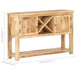 vidaXL Dulap, 120 x 30 x 76 cm, lemn de mango nefinisat vidaXL Dulap, 120 x 30 x 76 cm, lemn de mango nefinisat