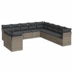 vidaXL Set canapele de grădină cu perne, 11 piese, gri, poliratan vidaXL Set canapele de grădină cu perne, 11 piese, gri, poliratan