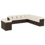 vidaXL Set canapele de grădină cu perne, 11 piese, maro, poliratan vidaXL Set canapele de grădină cu perne, 11 piese, maro, poliratan