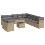 vidaXL Set canapele de grădină cu perne, 12 piese, bej, poliratan vidaXL Set canapele de grădină cu perne, 12 piese, bej, poliratan