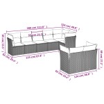 vidaXL Set mobilier de grădină cu perne, 8 piese, negru, poliratan