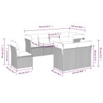 vidaXL Set mobilier de grădină cu perne, 8 piese, negru, poliratan
