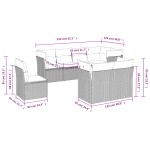 vidaXL Set mobilier de grădină cu perne, 8 piese, negru, poliratan