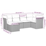 vidaXL Set mobilier grădină cu perne, 6 piese, gri, poliratan