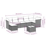 vidaXL Set mobilier de grădină cu perne, 8 piese, negru, poliratan