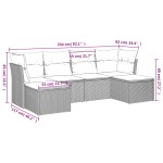 vidaXL Set mobilier grădină cu perne, 6 piese, gri, poliratan