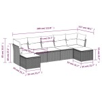 vidaXL Set mobilier de grădină cu perne, 8 piese, negru, poliratan