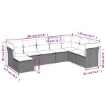 vidaXL Set mobilier de grădină cu perne, 8 piese, negru, poliratan